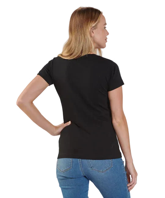 Women's Black V-Neck Tee from Boxercraft
