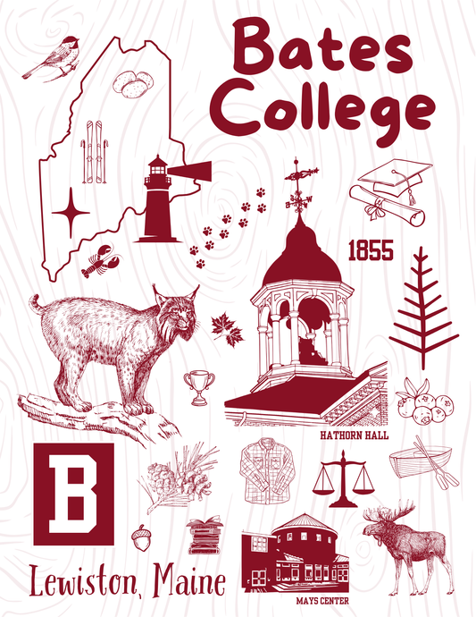 Bates Motif Collage Decal, 2" x 3"