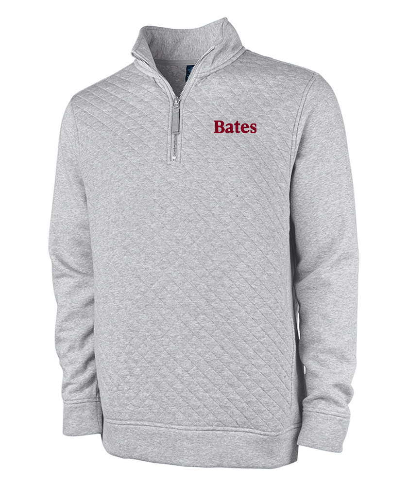 Heather Grey 1/4 Zip Franconia Quilted Pullover from Charles River