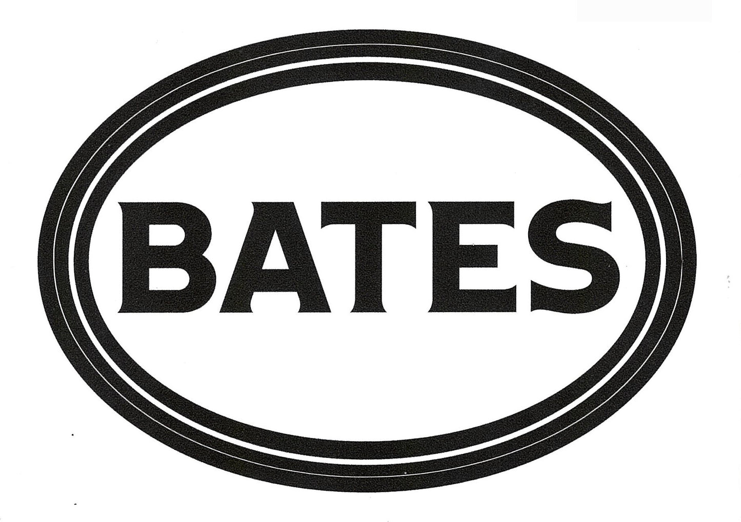 BATES in White Oval Background Decal
