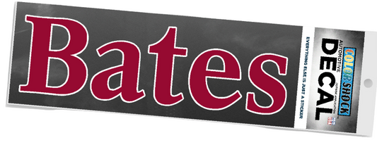 Bates Wordmark Decal, 7.5" x 2.5"