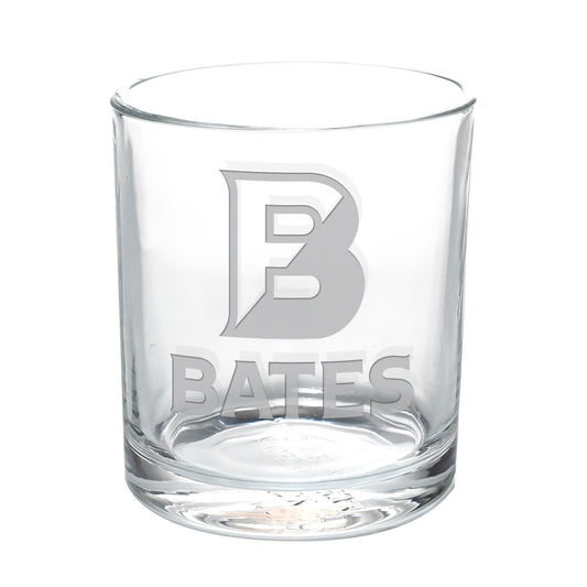 Rocks Glass Etched with Bates Split B