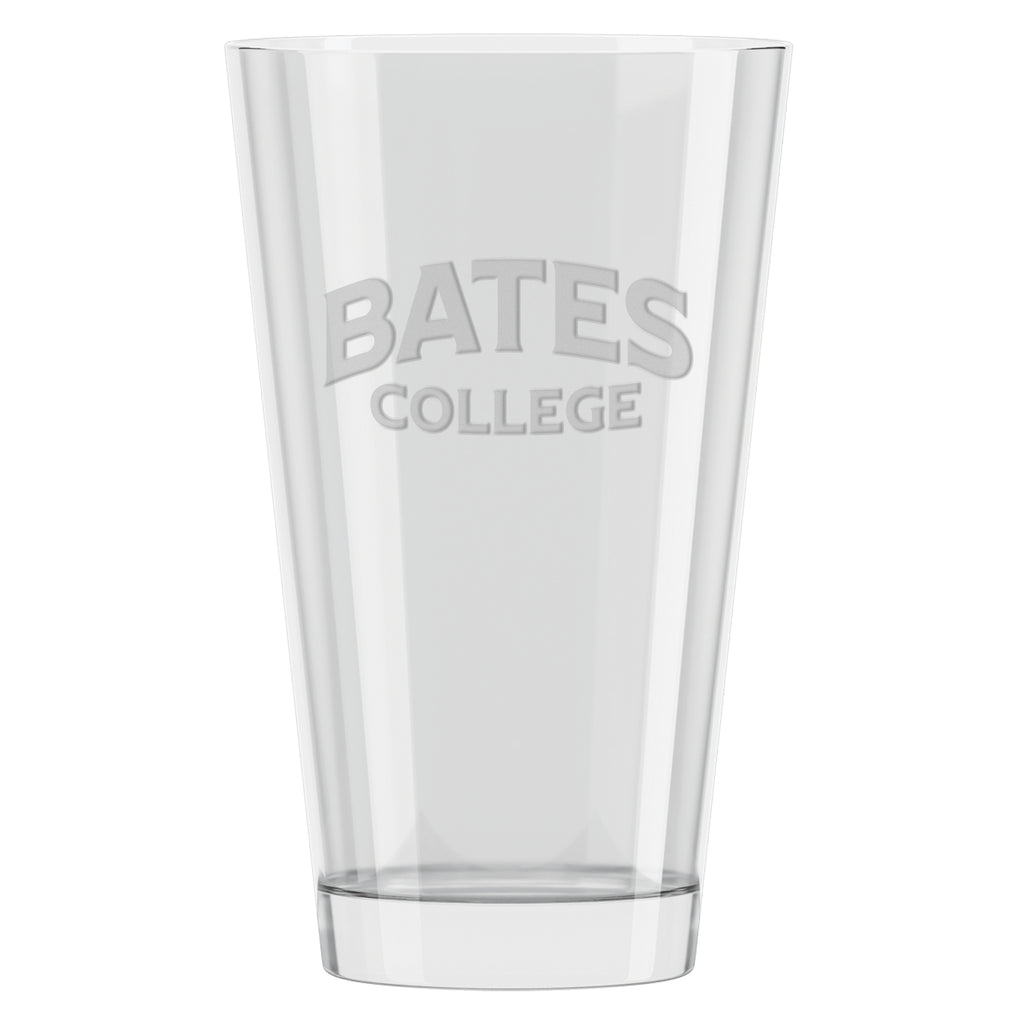 Pint Glass with etched BATES COLLEGE Wordmark