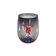 Stemless shatter resistant plastic wine glass, Transparent Smoke