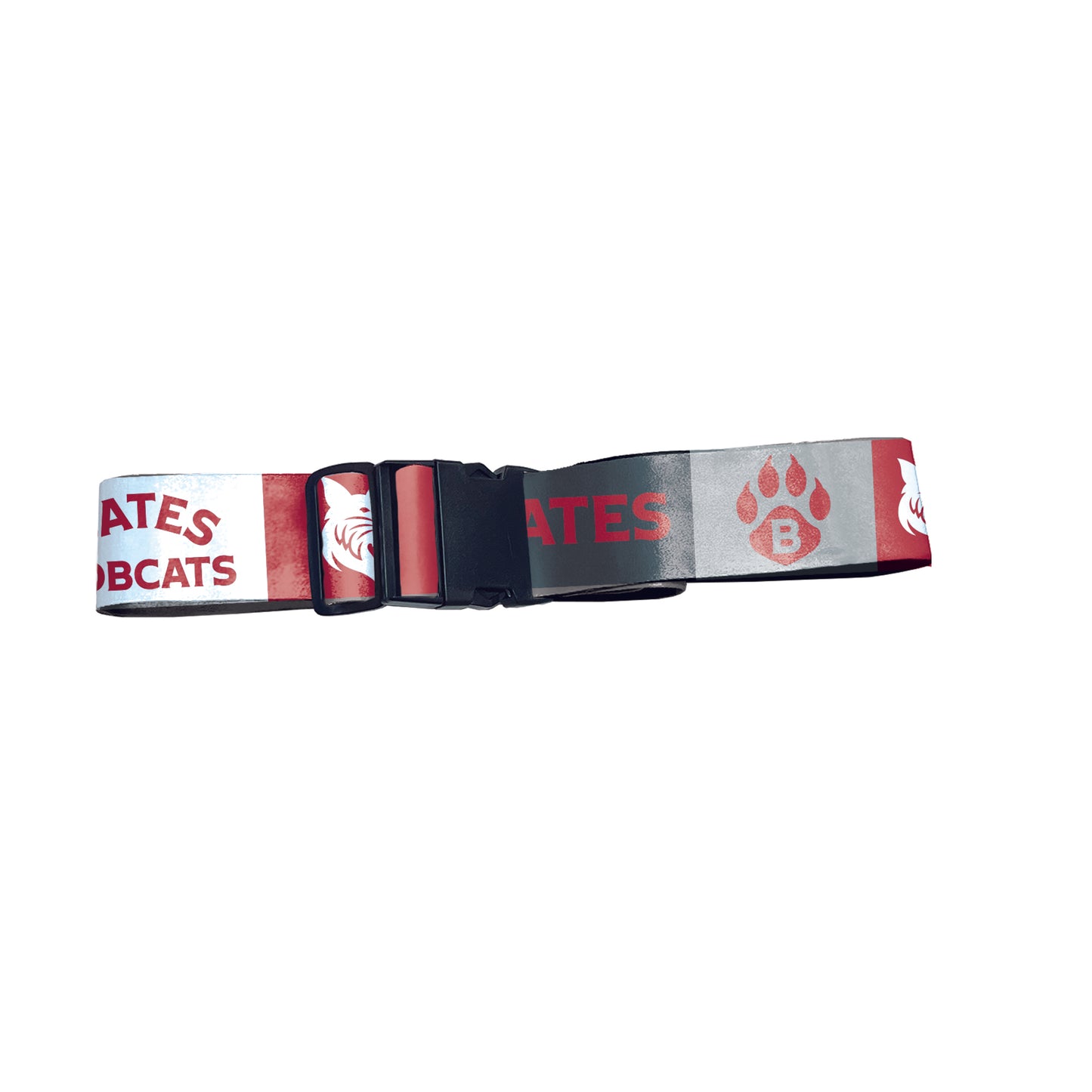 Belt with Bates Bobcats logo on a white background