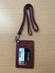 Maroon ID Holder with Lanyard, Bates