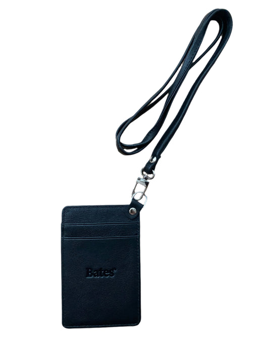 Black ID Holder with Lanyard, Bates