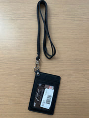 Black ID Holder with Lanyard, Bates