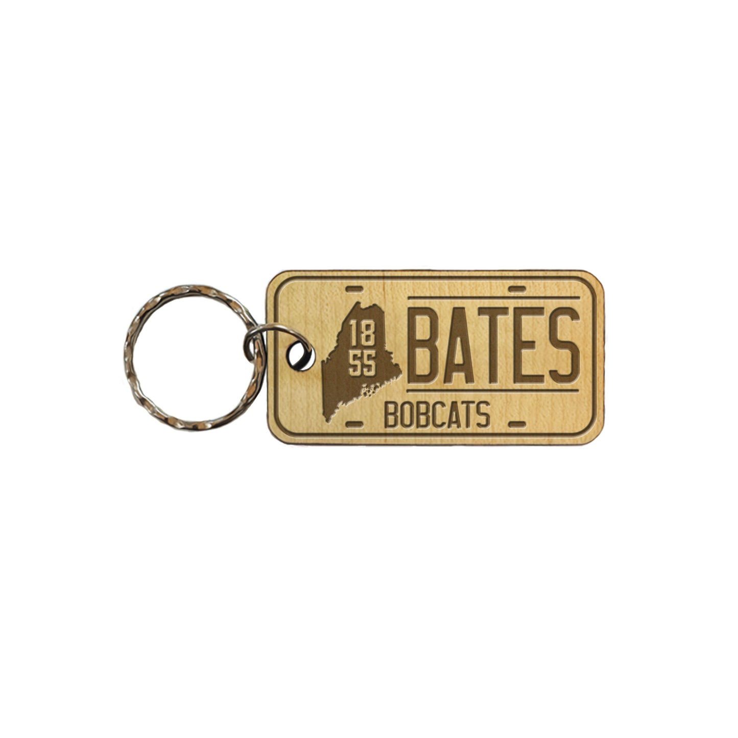 BATES BOBCATS Maple Key Tag