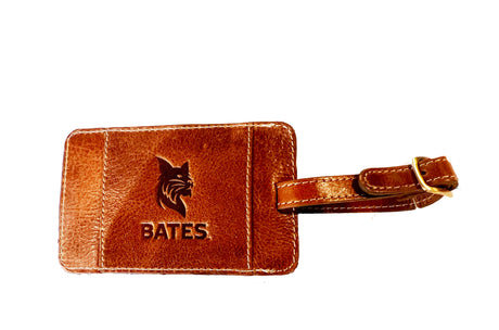 Luggage Tag with Debossed Bobcat over BATES icons (horizontal)