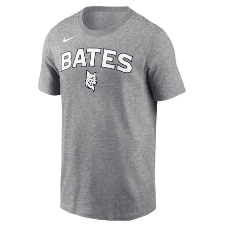 Gray t-shirt with 'BATES' text and logo on a white background