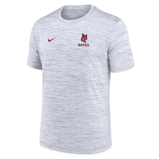 Gray athletic t-shirt with Nike logo and 'Bates' text on a white background
