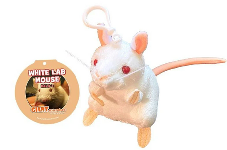 White Lab Mouse Keychain from Giant Microbes