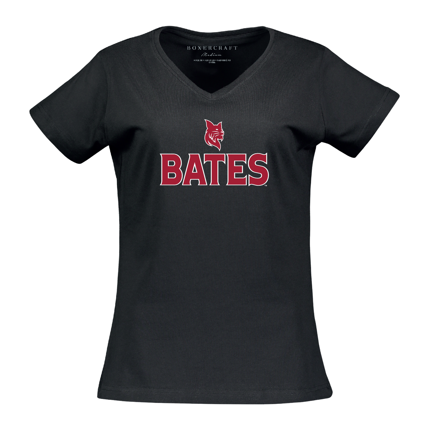 Women's Black V-Neck Tee from Boxercraft