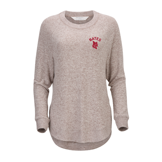 Women's Espresso Heather Oversized Cuddle Crew from Boxercraft
