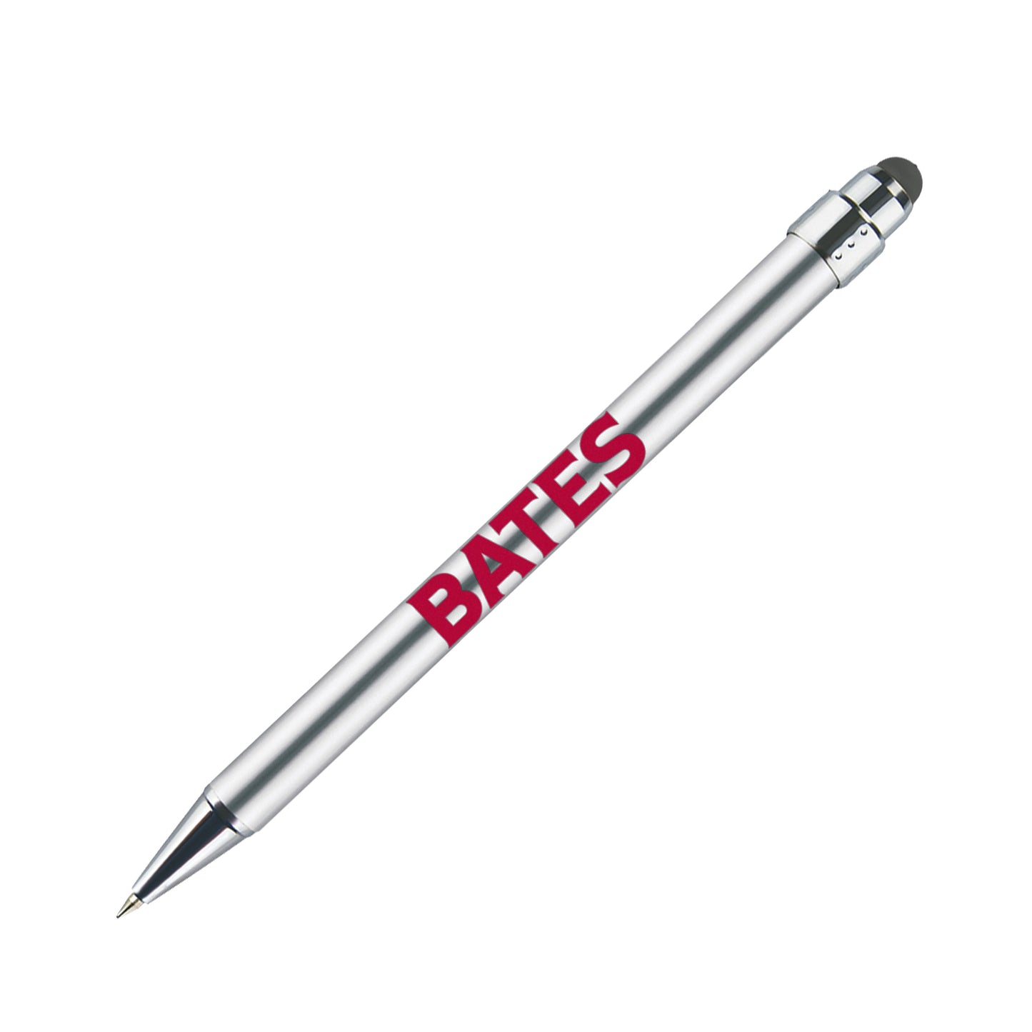 Silver pen with 'BATES' logo on a white background
