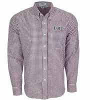 Garnet and White Striped Button Down Shirt from Vantage