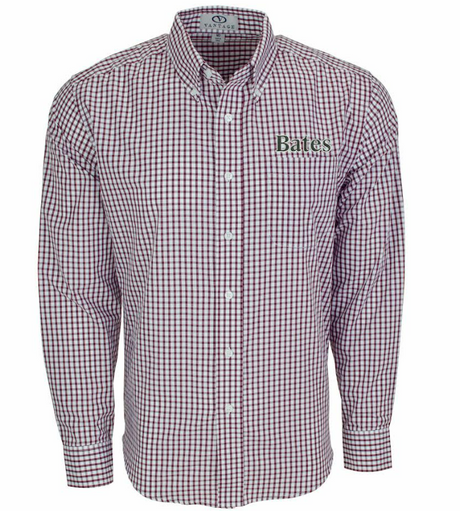 Garnet and White Striped Button Down Shirt from Vantage