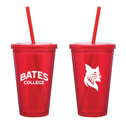 Spirit Red Acrylic 16oz Double Walled Bates Tumbler with Straw