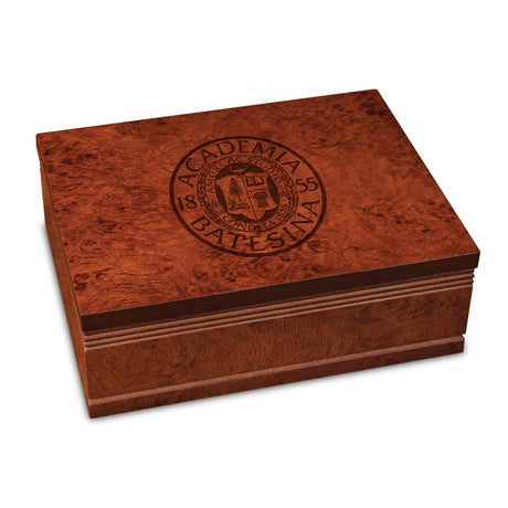 Rosewood Finish Bureau Box with Bates Academia Seal (Small)