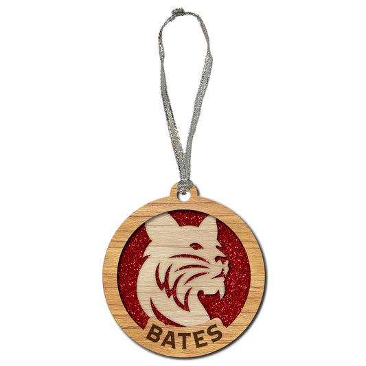 Bobcat Woodland Glitter Ornament