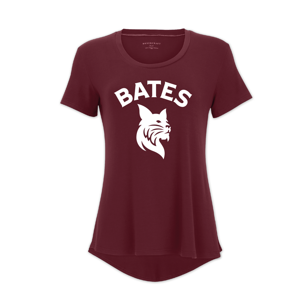 Women's maroon Hi-Low Bamboo Tee from Boxercraft