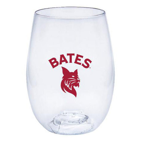 Stemless Wine Glass with BATES Bobcat