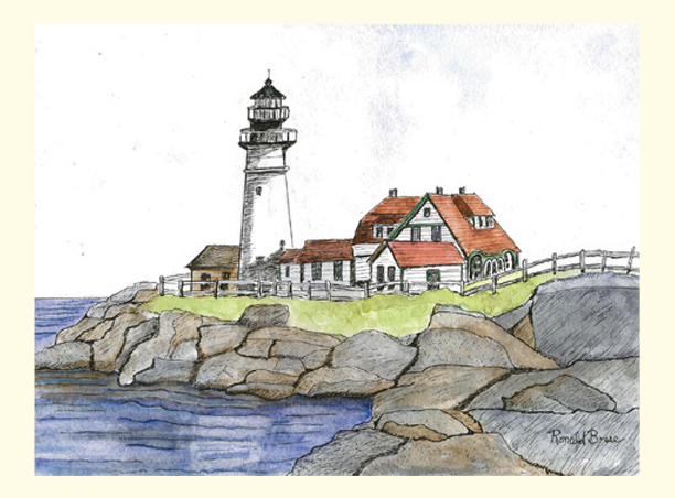 Single Portland Head Lighthouse Card