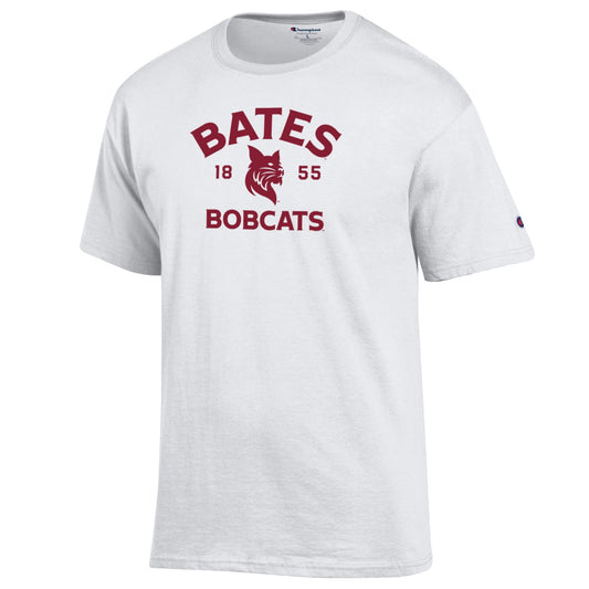 White Bates Bobcats 1855 Tee from Champion