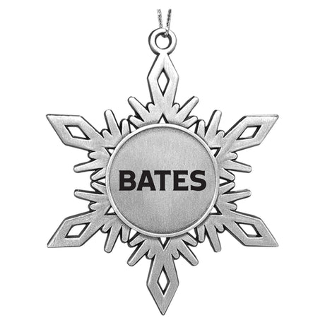 Ornament, Pewter Snowflake Ornament with BATES logo