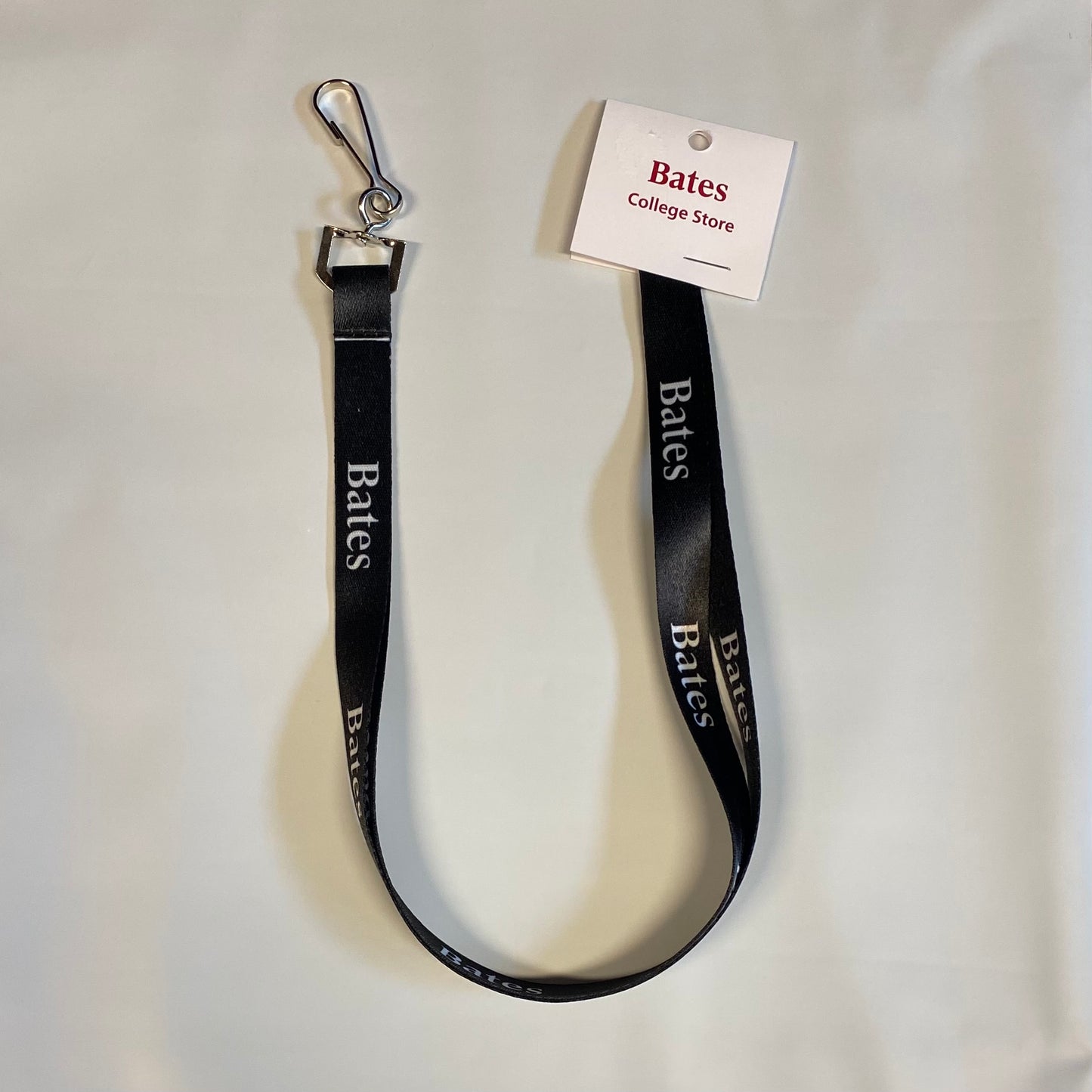Black Lanyard with Bates imprint in White