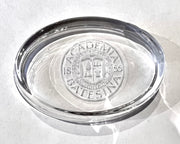 Bates Seal Glass Paperweight