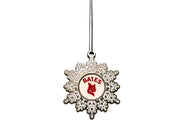Ornament, Pewter Snowflake with BATES over Bobcat