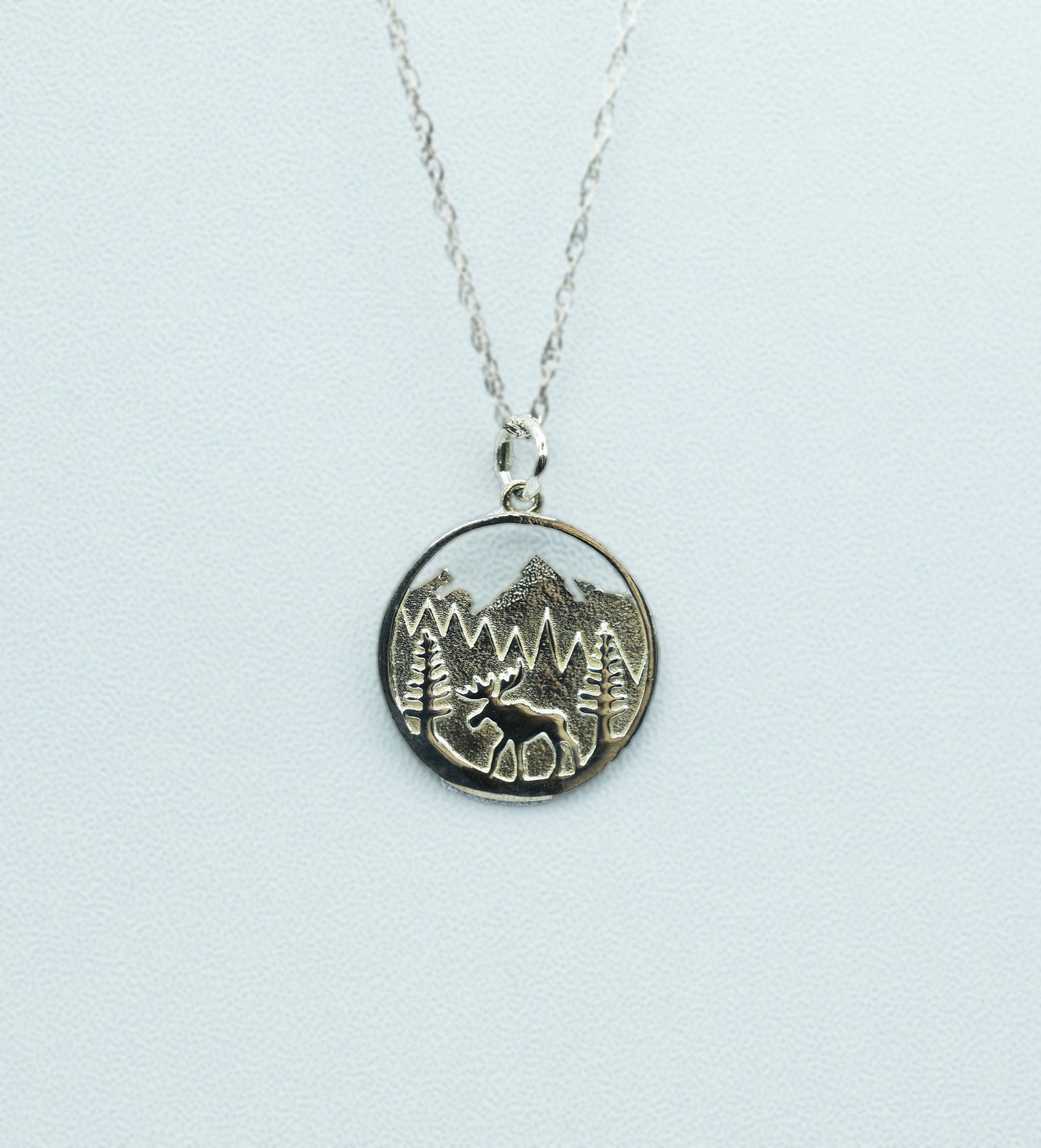 Sterling Silver Maine Moose 18" necklace from Downeast Jewelers