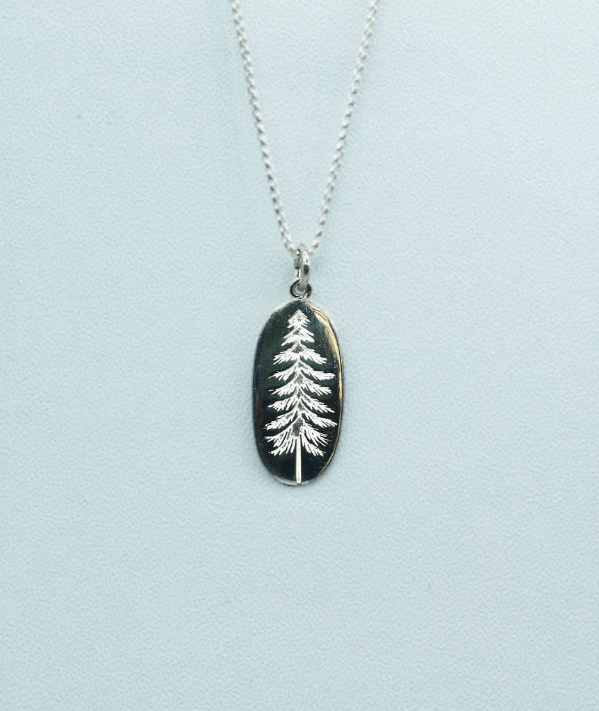 Downeast Jewelers, Sterling Silver Maine Pine Tree 18" necklace