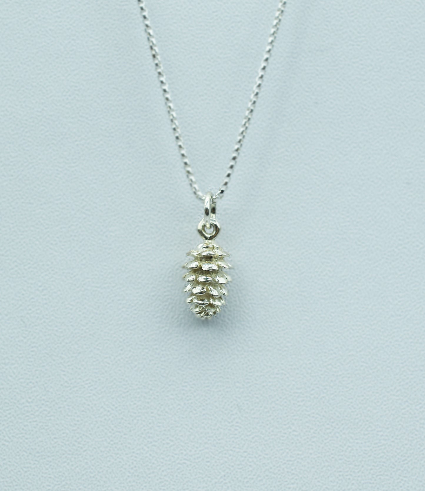 Sterling Silver Maine Pine Cone 18" necklace from Downeast Jewelers