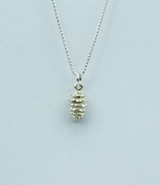 Sterling Silver Maine Pine Cone 18" necklace from Downeast Jewelers