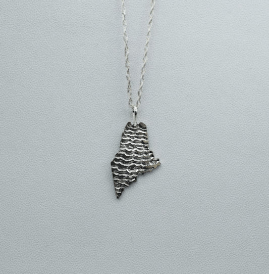 Sterling Silver Maine State Waves 18" necklace from Downeast Jewelers