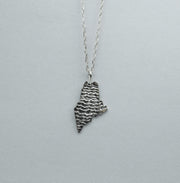 Downeast Jewelers, Sterling Silver Maine State Waves 18" necklace