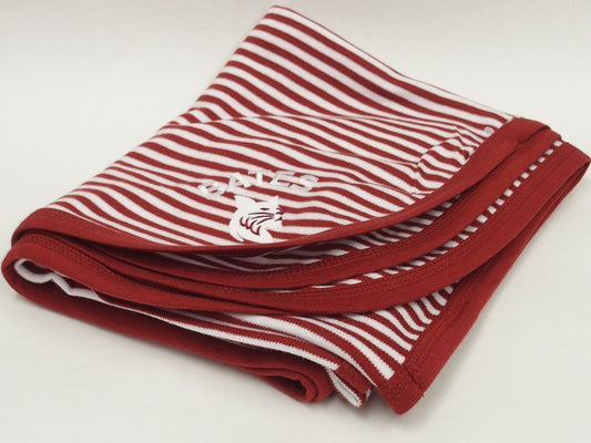 Garnet & White Stripped Baby Blanket