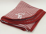 Blanket with Garnet and White Stripes for Baby