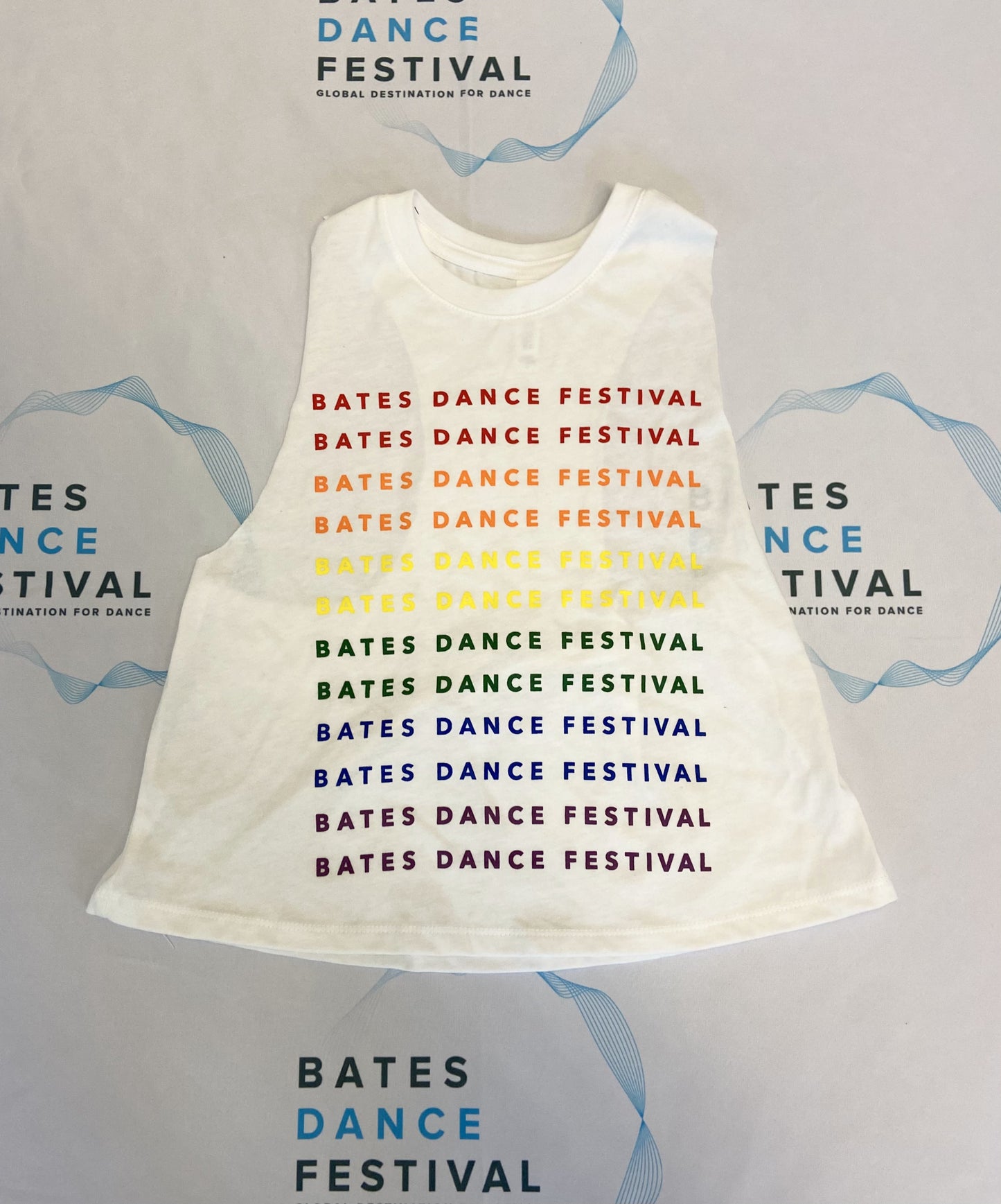 Bates Dance Festival White Pride Crop Tank