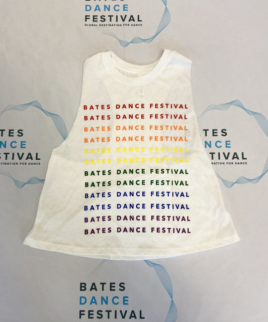 Bates Dance Festival White Pride Crop Tank