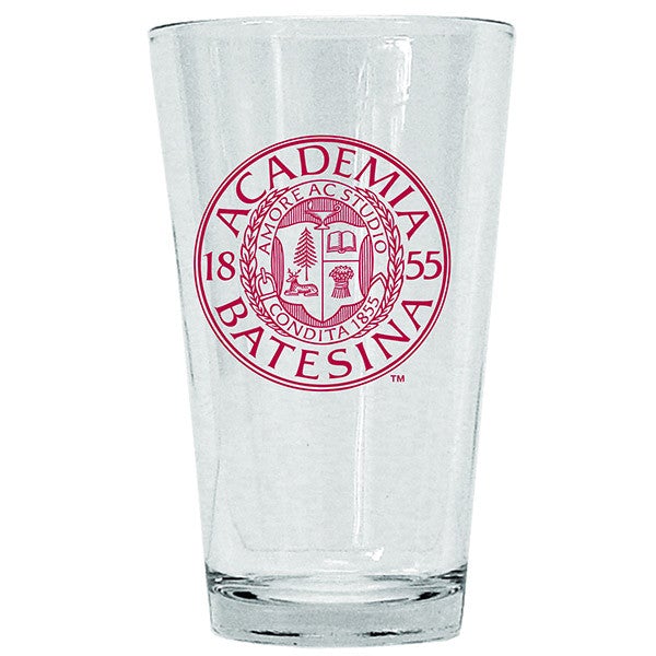 Pint Glass with Bates Academia Seal