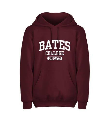 Classic Maroon Hooded BATES COLLEGE Bobcats Sweatshirt