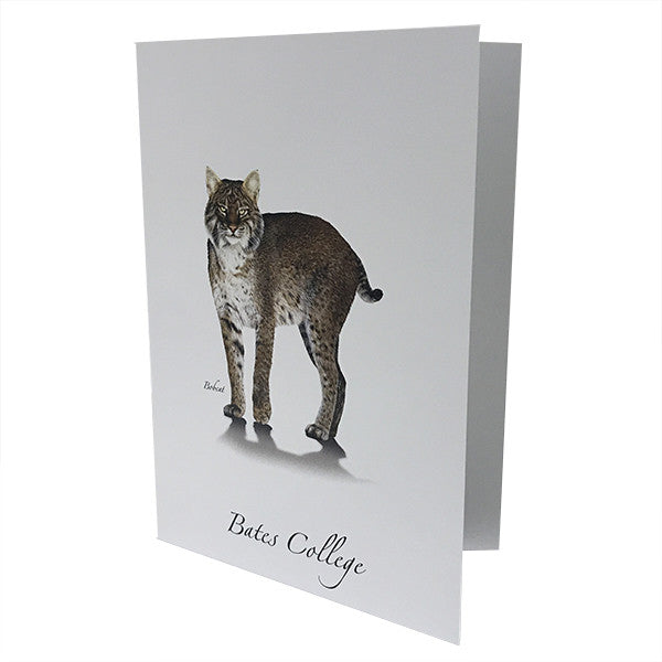 Single Bates College Bobcat Blank Card