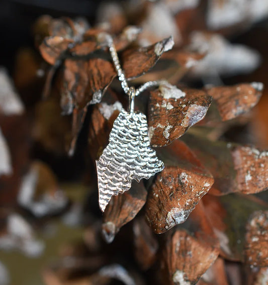 Sterling Silver Maine State Waves 18" necklace from Downeast Jewelers