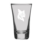 Shot Glass with Etched Bobcat