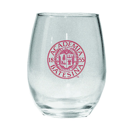 Stemless Wine Glass with Bates Academia Seal