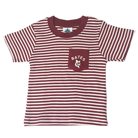 Infant/Toddler T-Shirt with Stripes and Bates Bobcat